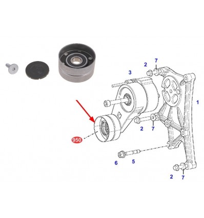 Spannrolle, Riemenspanner für Fendt 722 , 724 , 819 , 822 , 824 , F836200040230